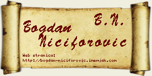 Bogdan Nićiforović vizit kartica